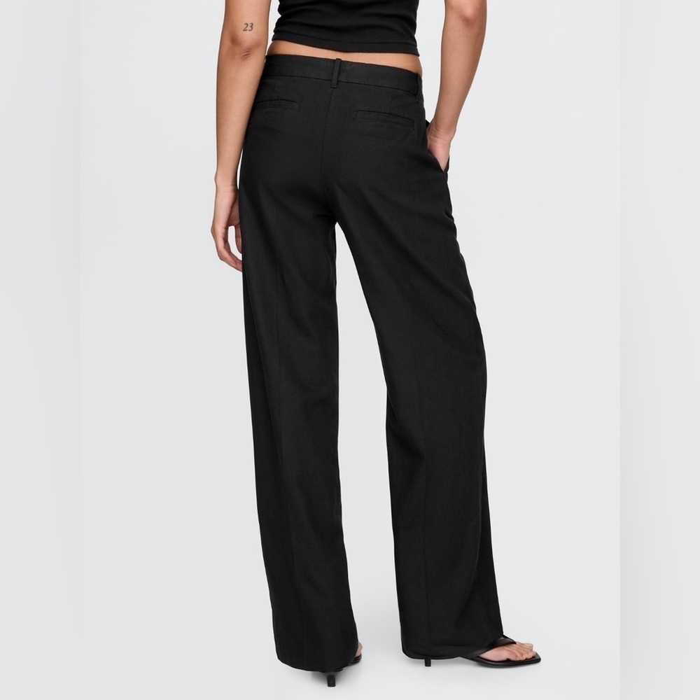 NWT! GAP Black 365 Low Rise Linen-Blend Trousers - Multiple Sizes 🩷 - Picture 4 of 9